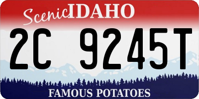 ID license plate 2C9245T