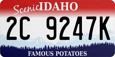 ID license plate 2C9247K