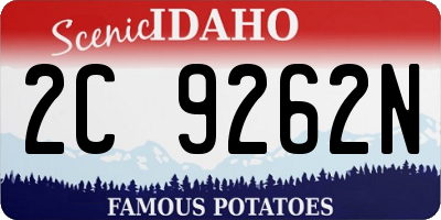 ID license plate 2C9262N