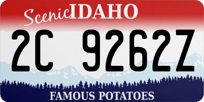 ID license plate 2C9262Z