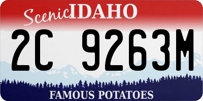 ID license plate 2C9263M