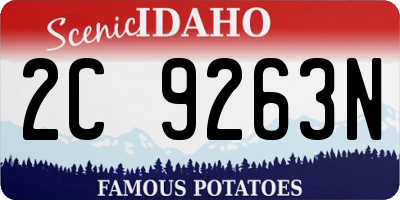 ID license plate 2C9263N