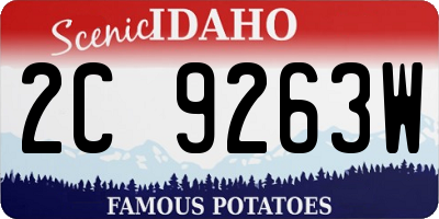 ID license plate 2C9263W