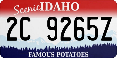 ID license plate 2C9265Z