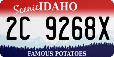 ID license plate 2C9268X