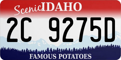 ID license plate 2C9275D
