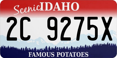 ID license plate 2C9275X