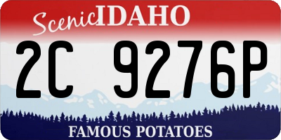 ID license plate 2C9276P