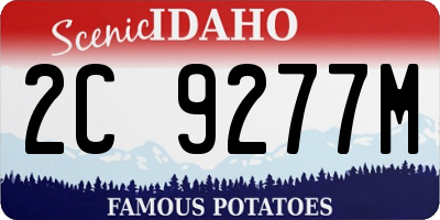 ID license plate 2C9277M