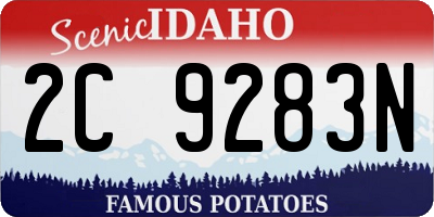 ID license plate 2C9283N