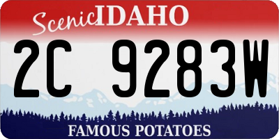 ID license plate 2C9283W