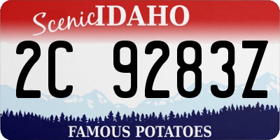 ID license plate 2C9283Z