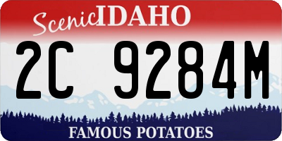 ID license plate 2C9284M