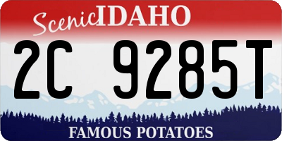 ID license plate 2C9285T