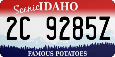 ID license plate 2C9285Z