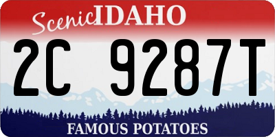 ID license plate 2C9287T