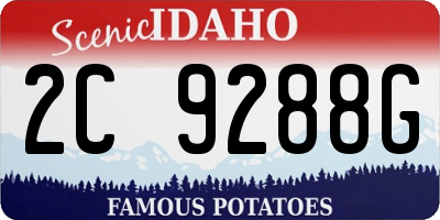 ID license plate 2C9288G