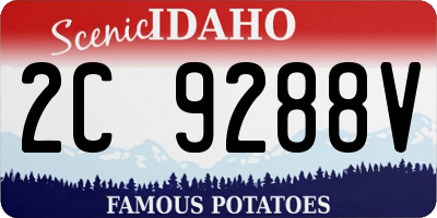 ID license plate 2C9288V