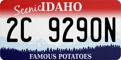 ID license plate 2C9290N