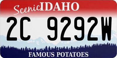 ID license plate 2C9292W