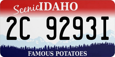 ID license plate 2C9293I