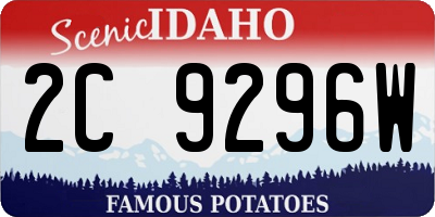 ID license plate 2C9296W