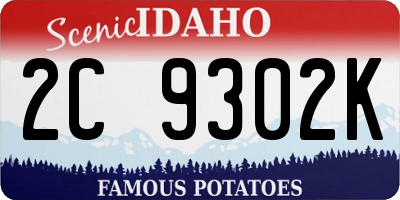 ID license plate 2C9302K