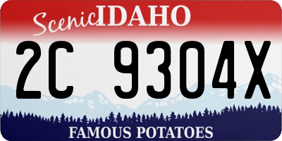 ID license plate 2C9304X