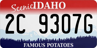 ID license plate 2C9307G