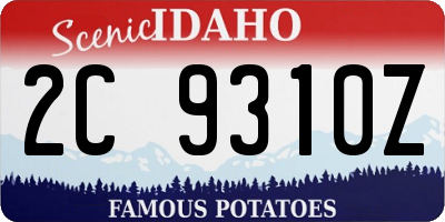 ID license plate 2C9310Z