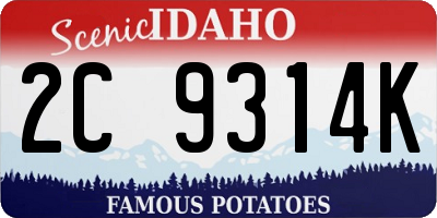ID license plate 2C9314K