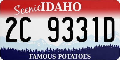 ID license plate 2C9331D