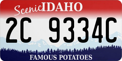 ID license plate 2C9334C