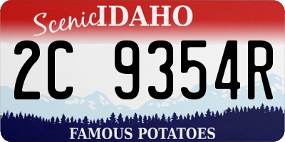 ID license plate 2C9354R
