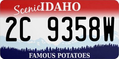 ID license plate 2C9358W