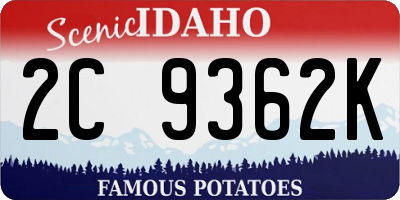 ID license plate 2C9362K