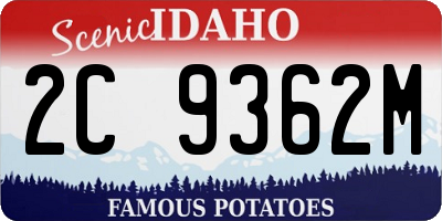 ID license plate 2C9362M