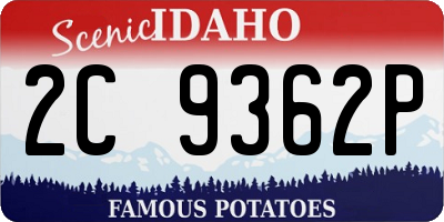 ID license plate 2C9362P