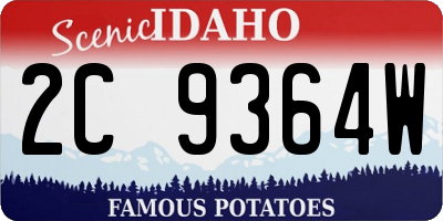 ID license plate 2C9364W