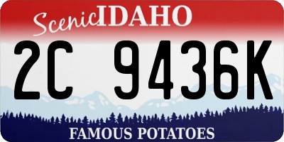 ID license plate 2C9436K