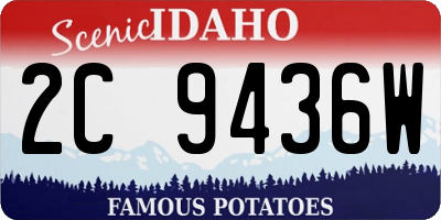 ID license plate 2C9436W