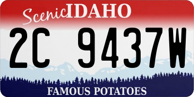 ID license plate 2C9437W