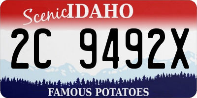 ID license plate 2C9492X
