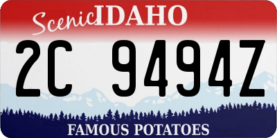 ID license plate 2C9494Z