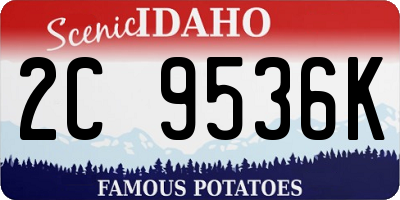 ID license plate 2C9536K