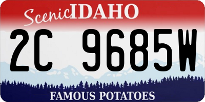 ID license plate 2C9685W