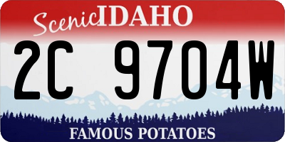 ID license plate 2C9704W