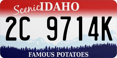 ID license plate 2C9714K