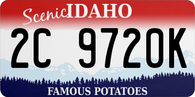 ID license plate 2C9720K