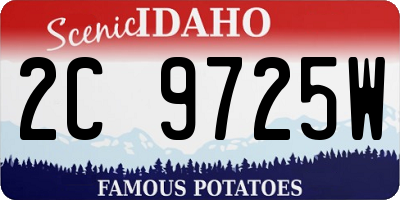 ID license plate 2C9725W